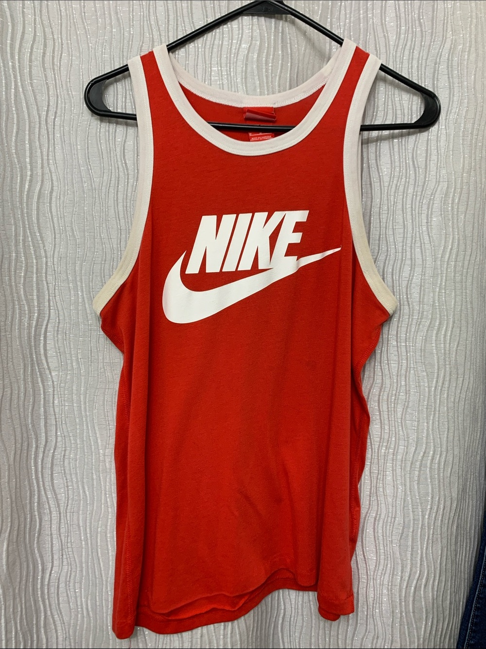 Nike Red Tank with White Swoosh Trim